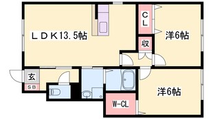 ぐりーんひまわりA・Bの物件間取画像